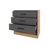 Natural Oak and Matt Grey Dresser with 3-Drawer and Open Shelf - 4 of 4