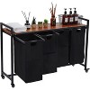 COZONY Multi-Bag Rolling Laundry Basket Hamper with Removable Oxford Bags, 2/3/4-Bag Laundry Organizer with Wheels, Rustic 43.5L Laundry Cart - 3 of 4