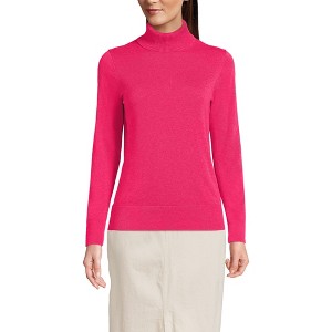 Lands' End Women's Fine Gauge Cotton Turtleneck Sweater - 1 of 3