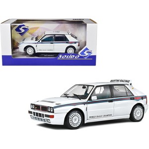 1992 Lancia Delta HF Integrale Evo 1 Martini 6 White w/Blue & Red "World Rally Champion" 1/18 Diecast Model Car by Solido - 1 of 4