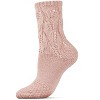Memoi Women's Pointelle Sweater Knit Cozy Soft Crew Socks - 4 of 4