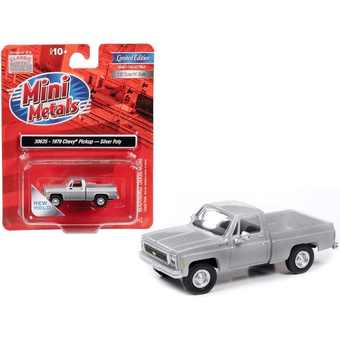 1979 Chevrolet Fleetside Pickup Truck Silver Metallic 1/87 (HO) Scale Model  Car by Classic Metal Works