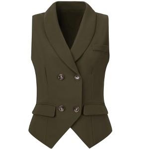 INSPIRE CHIC Women's Lapel Collar Dressy Versatile Racerback Waistcoat Suit Vest - 1 of 4