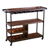 Tonsley Rolling Wine Cart - HZ2598 - Brown - SEI - 3 of 4