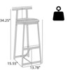 FONTOI 3PCS Counter Stools with Back&Footrests, Armless Counter Height Bar Stools for Living Room Kitchen, Black, 13.78"*34.25"*15.55" - 3 of 4