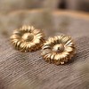SOHI Women's Gold Sunflower Stud Earrings - 2 of 3