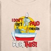 Women's - SpongeBob SquarePants - Squidward I Dont Get Paid Enough Lightweight French Terry Wide Neck Long Sleeve Shirt - 2 of 4
