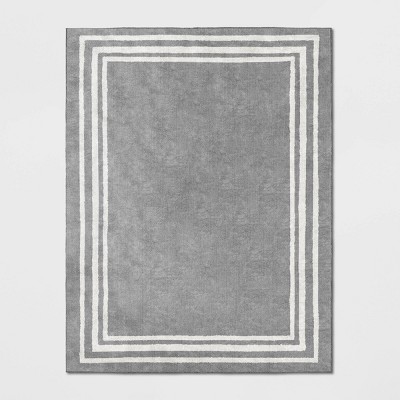 10'x13' Tetra Border Rug Gray/Ivory - Threshold™