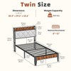 Lyngins Platform Bed Frame with Charging Station, Under-Bed Storage Bed with Headboards, Engineered Wood Upholstered Bed Frame for Bedroom - 2 of 4