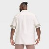 Men's Short Sleeve Embroidered Button-Down Shirt - Goodfellow & Co™ Cream - 2 of 3