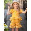 Golden Bloom Eyelet Puff Sleeve Top and Ruffle Shorts Set Mia Belle Girls - 2 of 4
