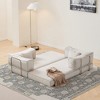 78.8'' Corduroy Modular Convertible Sofa Bed with Removable Backrest, Folding Seat Bag and Semi-Circular Armrests - 3 of 4