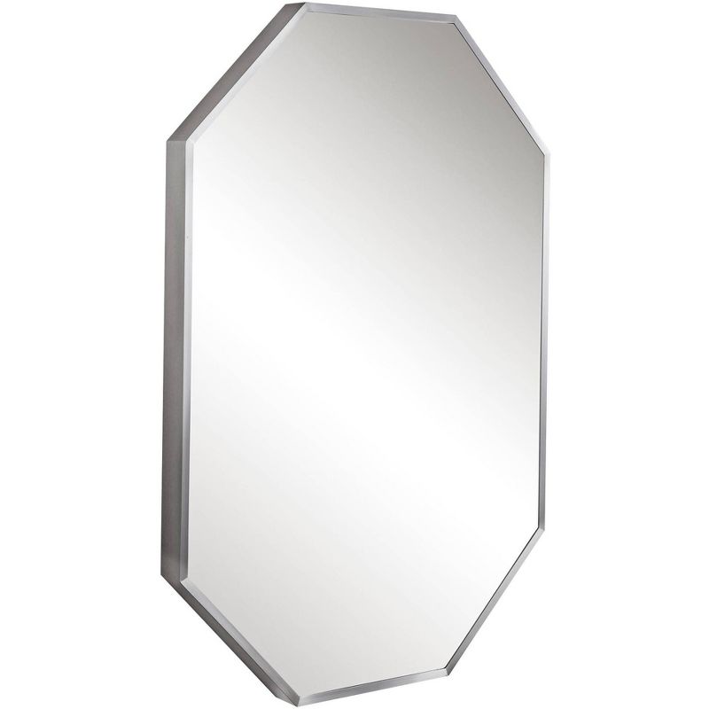 Uttermost Octagonal Vanity Accent Wall Mirror Modern Beveled Brushed Nickel Silver Frame 20" Wide for Bathroom Bedroom Living Room, 1 of 2