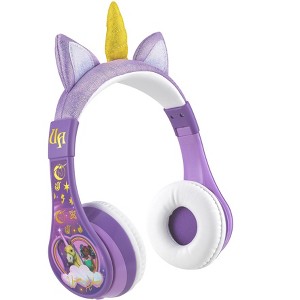 eKids Unicorn Academy Bluetooth Headphones for Kids, Over Ear Headphones with Microphone – Multicolor (UA-B52.EXv24) - 1 of 4