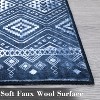 8x10 Gray/Blue Area Rug - Modern washable geometric carpet with non-slip backing for living spaces - 3 of 4