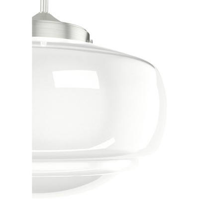 Transitional Brushed Nickel LED Pendant with Glass Shade