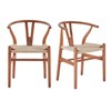 GDFStudio Ariane Mid-Century Modern Wishbone Hand-Knitted Paper Dining Chair with Curved Backrest (Set of 2) - 2 of 4