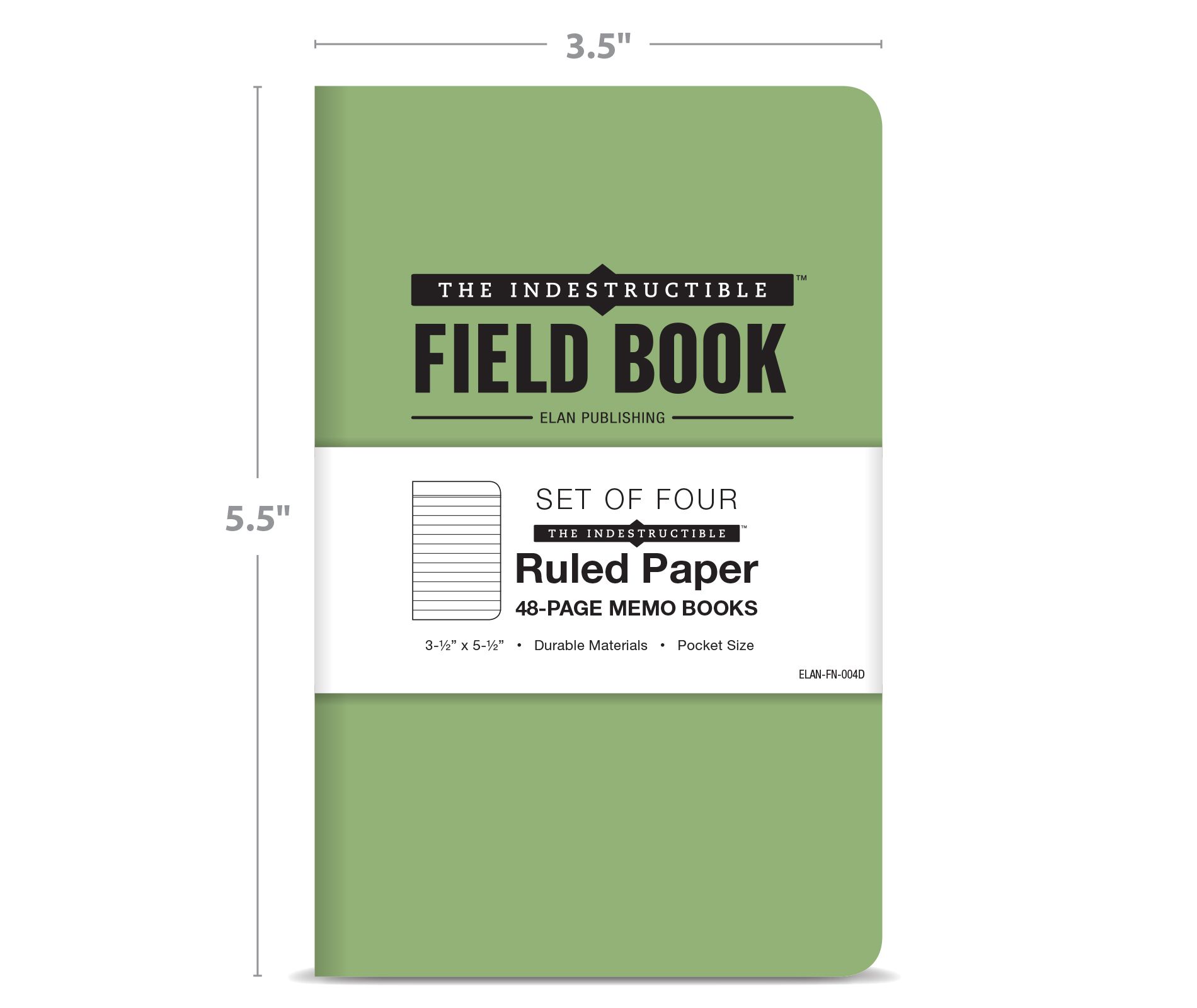 Elan Publishing Company Indestructible Mini Field Book Set - GREEN/LINED