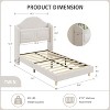 Twin Size Bed Frame with Storage Headboard Wingback Upholstered Headboard and Footboard, Metal Slat Noise Free, Easy Assembly - 2 of 4