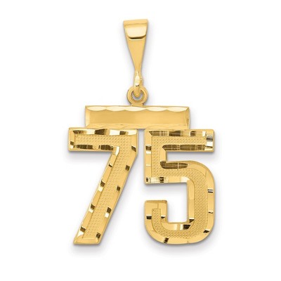 Black Bow Jewelry 14K Yellow Gold, Varsity Collection, Medium D/C Pendant Number 75