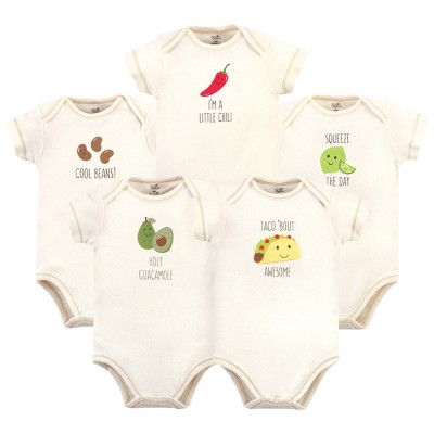 Touched by Nature Organic Cotton Bodysuits 5pk, Taco
