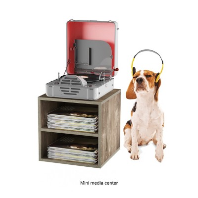 Hasting Home Rustic Wood Stackable Cube End Table