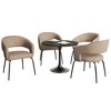 LeisureMod Verve 5-Piece Dining Set with 36" Round Dining Table in Black MDF Top and 4 Dining Chairs - 2 of 4