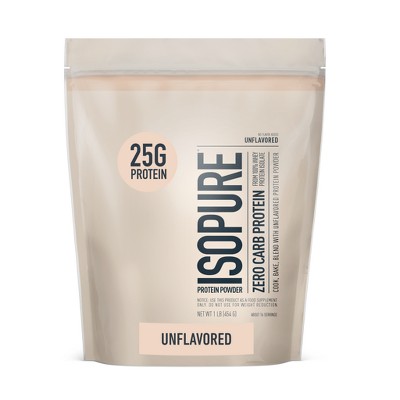 Photo 1 of Isopure Zero Carb 100% Whey Protein Isolate Unflavored Protein Powder - 16oz Expiration 09-17-2026