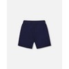 Deux par Deux Boy French Terry Zip Pocket Shorts Navy Blue - 3 of 4