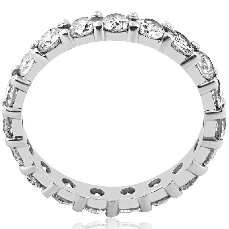 Pompeii3 2 Ct Lab Created Diamond Eternity Ring Womens Wedding Band 14k White Gold, 2 of 6