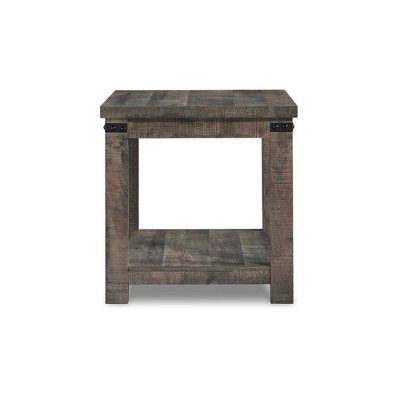 Chic Contemporary 24'' Brown Wood Square End Table with Storage