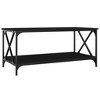 vidaXL Coffee Table Black Engineered wood 39.4x19.7x17.7 in - 2 of 4