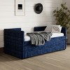 Sapphtopaz Twin Size Daybed with Trundle and Storage Drawers Chenille Upholstered Bed Frame with Tufted Arm Space-Saving Sofa Bed for Apartment - 3 of 4