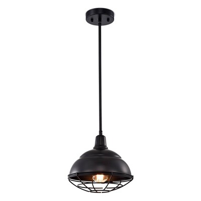 11" x 11" x 47" Metal Cynthia Bowl Shade Pendant Black - Warehouse Of Tiffany