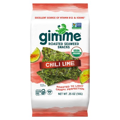 Gimme Snacks Organic Roasted Seaweed Chip Chili Lime - .35oz