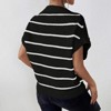 Women's Summer Short Sleeve Pullover Sweater Stripe Crew Neck Lightweight Ribbed Knit Casual Tops - 2 of 4