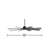 70" Possini Euro Design Defender Modern Indoor Outdoor Ceiling Fan with Dimmable LED Light Remote Control Matte Black Damp Rated for Patio Exterior - 4 of 4