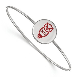 Black Bow Jewelry Sterling Silver Chi Omega Greek Life Bangle Bracelet 7 Inch - 1 of 3