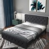 WhizMax Bed Frame with Type-C & USB Ports, Wooden Slats Support, Linen Fabric Wrap, No Box Spring Needed, Easy Assembly - 2 of 4