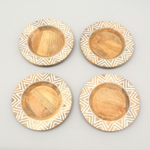 ChicFurnit Dining Plates Wood Plate Decorative Dinner Plate Dinnerware Wood Tableware for Home Kitchen and Party Use, White, 13"*13"*1" - 1 of 4