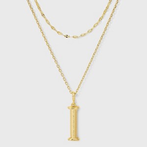 14K Gold Dipped Cubic Zirconia Duo I Initial Multi-Strand Necklace - A New Day™ Gold - 1 of 4