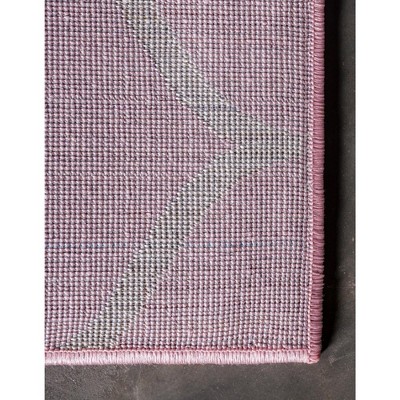 Light Pink Trellis Frieze Square Synthetic Area Rug