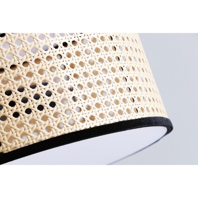 Nakuv 16'' Black Bohemian LED Flush Mount with Velvet Accents