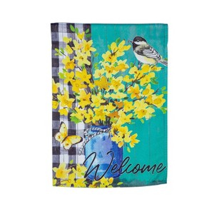 Spring Forsythia Suede House Flag - 1 of 2