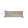 HomeRoots 14" X 36" Natural and Gray Geometric Cotton Lumbar Throw Pillow - 3 of 4
