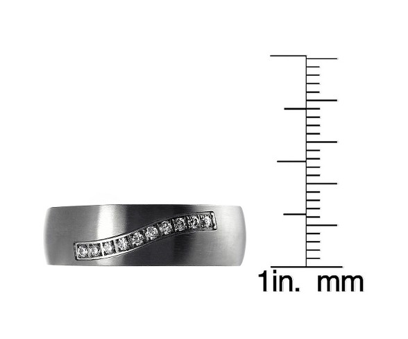 Men's Daxx Cubic Zirconia and Titanium Band (8)(7mm)