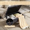 NicBex Storage Bench with Wood Frame, Mid-Century Modern Entryway Bench with Safety Hinge for Living Room, Entryway - 3 of 4