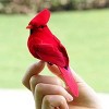 Red Bird Decor Artificial Red Cardinal Birds Artificial Birds Christmas Cardinal Birds for Tree Flower Floral Arrangements Yard Patio Wreath - 4 of 4
