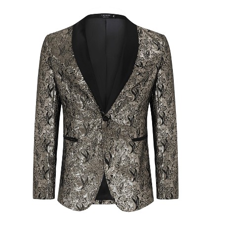 YesFashion Men's Fashion Blazer Suit Jacket Shawl Lapel One Button Luxury Weddings Party Dinner Prom Tuxedo