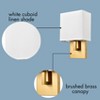 CLAXY Modern Wall Lamp Brass Finish with White Fabric Shade Bedside - 4 of 4
